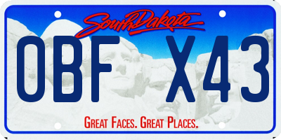 SD license plate 0BFX43