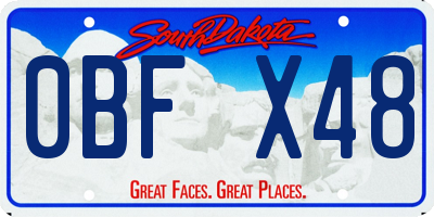 SD license plate 0BFX48