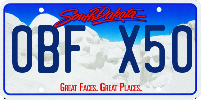 SD license plate 0BFX50