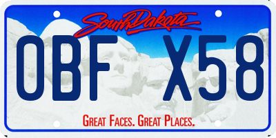 SD license plate 0BFX58