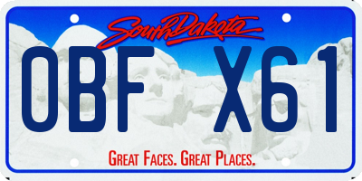 SD license plate 0BFX61
