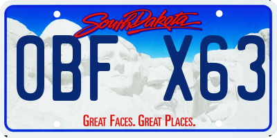 SD license plate 0BFX63