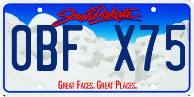 SD license plate 0BFX75