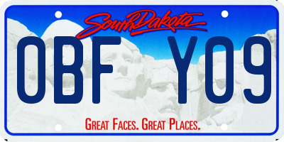 SD license plate 0BFY09