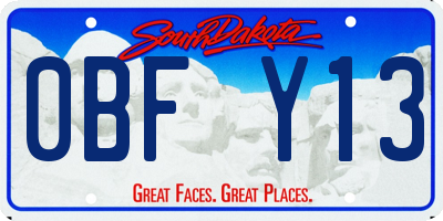 SD license plate 0BFY13
