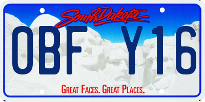 SD license plate 0BFY16