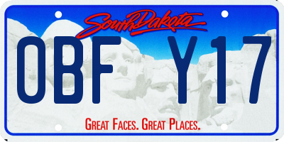 SD license plate 0BFY17