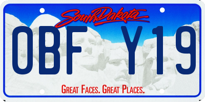 SD license plate 0BFY19