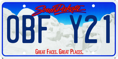 SD license plate 0BFY21