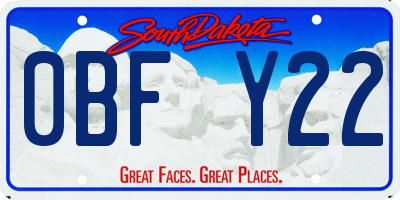 SD license plate 0BFY22