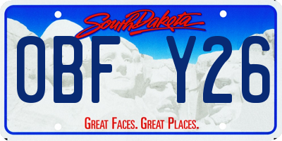 SD license plate 0BFY26