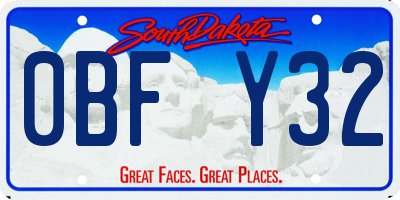 SD license plate 0BFY32