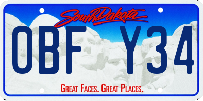 SD license plate 0BFY34