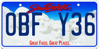 SD license plate 0BFY36