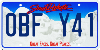 SD license plate 0BFY41
