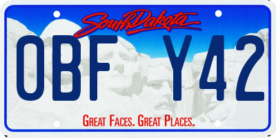 SD license plate 0BFY42