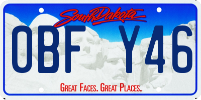 SD license plate 0BFY46