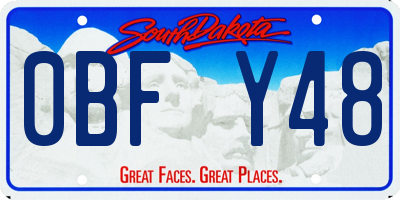 SD license plate 0BFY48