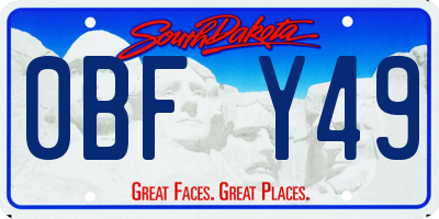 SD license plate 0BFY49
