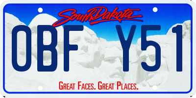 SD license plate 0BFY51