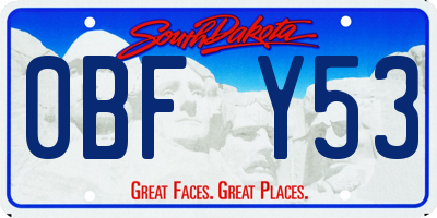 SD license plate 0BFY53