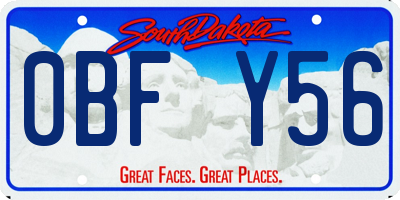 SD license plate 0BFY56