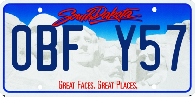 SD license plate 0BFY57