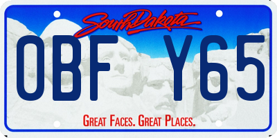 SD license plate 0BFY65