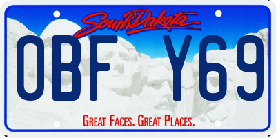 SD license plate 0BFY69