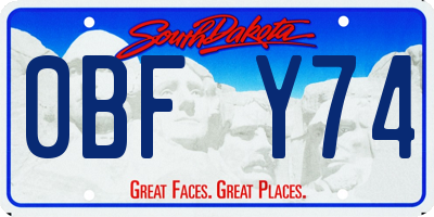 SD license plate 0BFY74