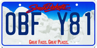 SD license plate 0BFY81