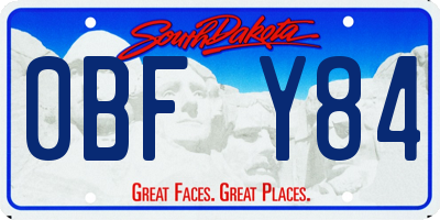 SD license plate 0BFY84