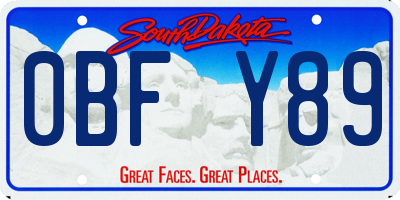 SD license plate 0BFY89