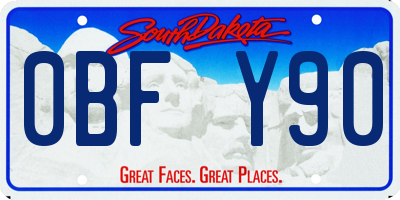SD license plate 0BFY90