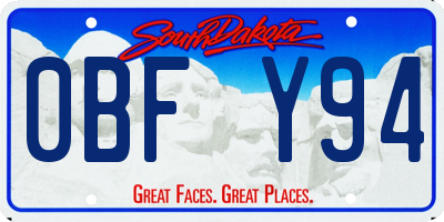 SD license plate 0BFY94
