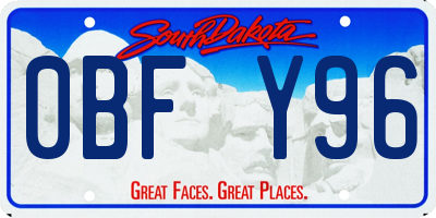 SD license plate 0BFY96