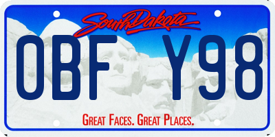 SD license plate 0BFY98