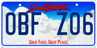 SD license plate 0BFZ06
