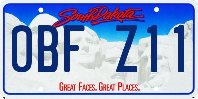 SD license plate 0BFZ11