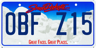 SD license plate 0BFZ15