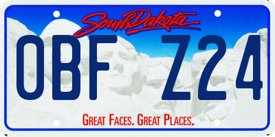 SD license plate 0BFZ24