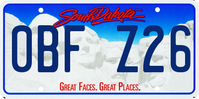 SD license plate 0BFZ26