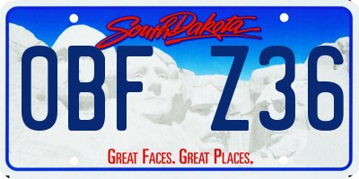 SD license plate 0BFZ36