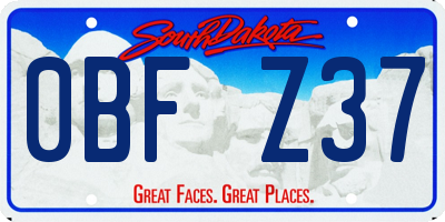SD license plate 0BFZ37