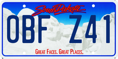 SD license plate 0BFZ41