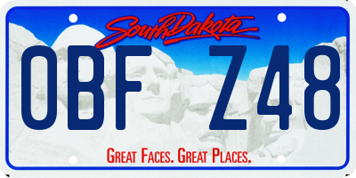 SD license plate 0BFZ48