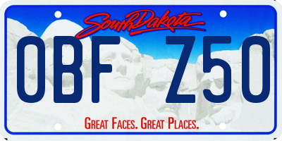 SD license plate 0BFZ50
