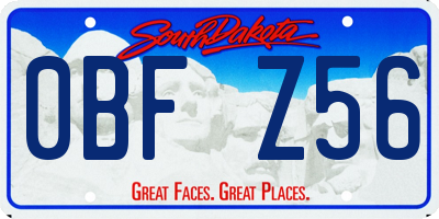 SD license plate 0BFZ56