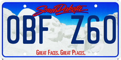 SD license plate 0BFZ60