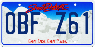 SD license plate 0BFZ61